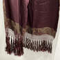 NWT Womens Red Brown Paisley Multifunctional Fringe Rectangular Scarf Sz OS image number 3