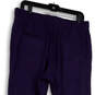 Womens Blue Elastic Waist Drawstring Pockets Cropped Pants Size Medium image number 4