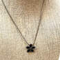 Designer Silpada 925 Sterling Silver Black Petite Flower Pendant Necklace image number 1