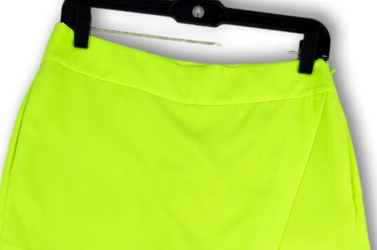 Womens Green Flat Front Side Zip Stretch Asymmetric Skort Skirt Size 4 image number 3