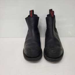 Red Wing Traction Tred MN's Steel Toe Black Leather Boots Size 10D alternative image