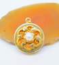 14k Yellow Gold Pearl Charm Pendant 5.9g image number 1