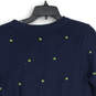 Womens Blue Polka Dot Knitted Long Sleeve Crew Neck Pullover Sweater Size L image number 4