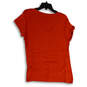 Womens Orange V-Neck Short Sleeve Pullover T-Shirt Size X-Large image number 2