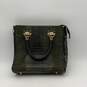 Borse In Pelle Womens Green Leather Double Top Handle Bottom Stud Tote Bag image number 1