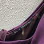 NWT Womens Purple Satin Ruched Sleeveless Cocktail Sheath Dress Size 4 image number 5