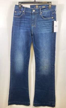 NWT 7 For All Mankind Womens Blue Classic Pockets Denim Bootcut Jeans Size 30