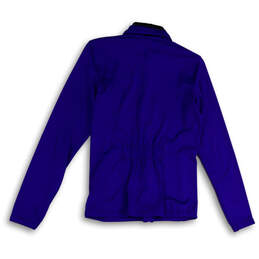 Womens Purple Long Sleeve Mock Neck Pockets Activewear Full-Zip Jacket Sz S alternative image