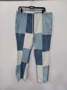 Pacsun Slim Patchwork Denim Pants/Mom Jeans With Drawstring Size XL