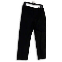 Womens Black Flat Front Pockets Straight Leg Formal Dress Pants Size 8 alternative image