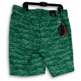 NWT Mens Green Camouflage Print Stretch Pockets Chino Shorts Size 38 alternative image