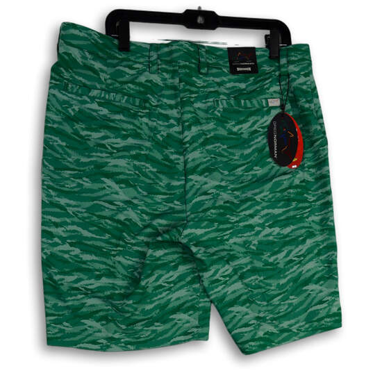 NWT Mens Green Camouflage Print Stretch Pockets Chino Shorts Size 38 image number 2