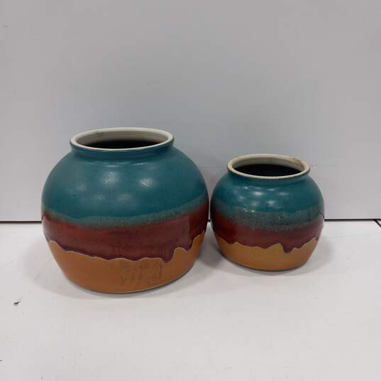 6pc. Handcrafted 3D Drip Glazed Pottery Bundle image number 2