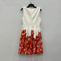 NWT Womens White Red Floral Sleeveless Round Neck Fit And Flare Dress Sz 12 alternative image