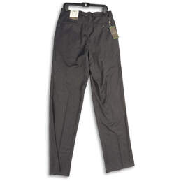 NWT Mens Gray Flat Front Slash Pocket Straight Leg Dress Pants Size 34R alternative image
