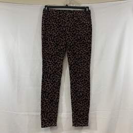 Leopard Print Velveteen Skinny Pants, Sz. 25/0
