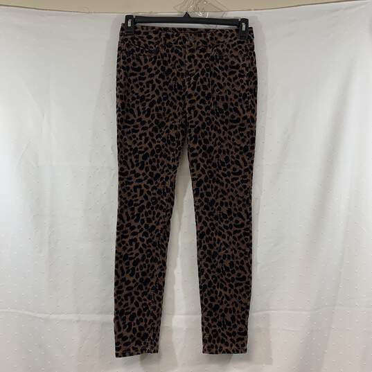 Leopard Print Velveteen Skinny Pants, Sz. 25/0 image number 1