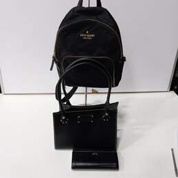 3Pc Kate Spade Backpack Purse Shoulder Handbag & Wallet Bundle
