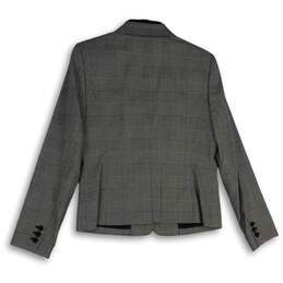 NWT Womens Gray Plaid Long Sleeve Notch Lapel One Button Blazer Size 6 alternative image