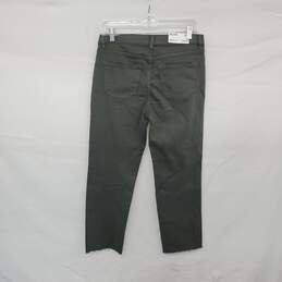 Kensie The Slim Olive Green Cotton Distressed Raw Hem Jeans WM Size 6/28 NWT alternative image