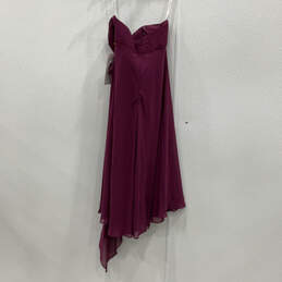 NWT Womens Purple Strapless Asymmetrical Hem Pleated A-Line Dress Size 6 alternative image