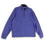 Womens Purple Long Sleeve Mock Neck 1/2 Zip Sweatshirt Size XL image number 1