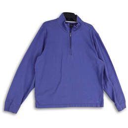 Womens Purple Long Sleeve Mock Neck 1/2 Zip Sweatshirt Size XL