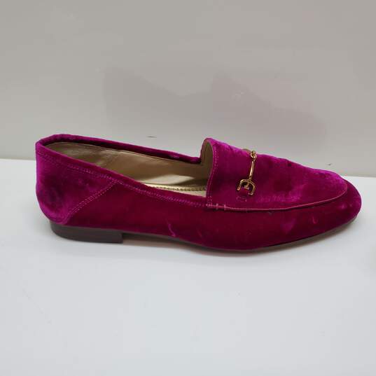 Sam Edelman Flats Raspberry Velvet Shoes Loraine Pink Loafers Sz 9.5W image number 4