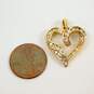 10K Yellow Gold 0.54 CTTW Baguette & Round Diamond Heart Pendant 3.3g image number 6