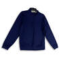 Mens Blue Long Sleeve 1/4 Zip Mock Neck Pullover Sweatshirts Size Small image number 1