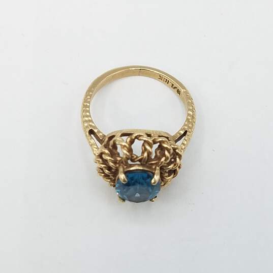 B/L 10K Gold Blue Spinel Sz 4 1/2 Ring 4.1g image number 5