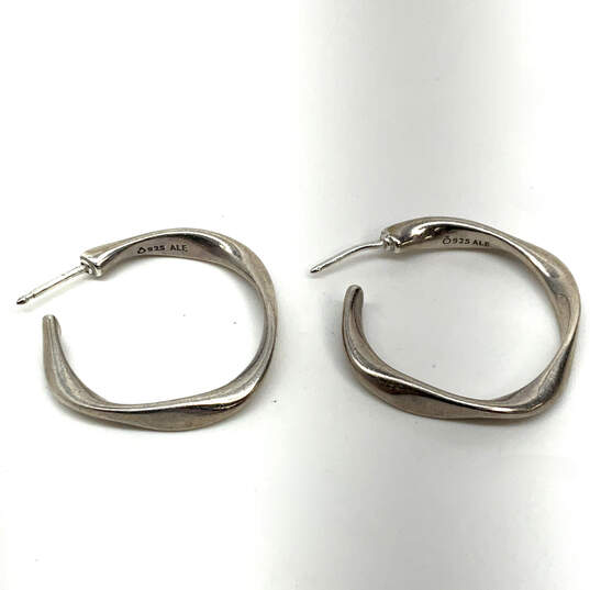Designer Pandora 925 ALE Sterling Silver Twisted Hoop Earrings With Box image number 3