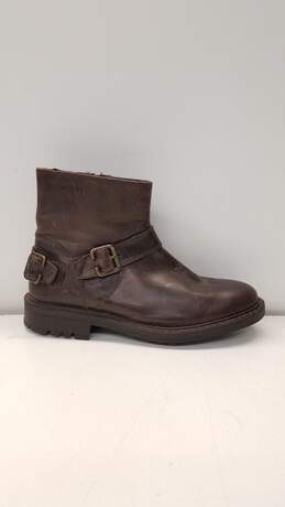 Franco Fortini Borris Brown Leather Ankle Zip Boots Men's Size 8 M