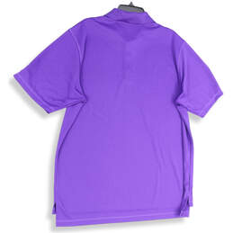 Mens Purple Short Sleeve Spread Collar Button Front Polo Shirt Size XL alternative image