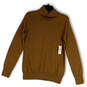 NWT Womens Brown Knitted Long Sleeve Turtleneck Pullover Sweater Size Large image number 1