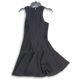 Womens Black Sleeveless Back Zip Halter Drop Waist Mini Dress Size 0 alternative image