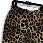 Womens Brown Black Leopard Print Elastic Waist Pull-On Ankle Pants Size S image number 3