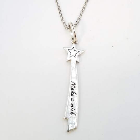 Brighton Silver Tone Crystal ( Wish Upon A Star ) Shooting Star Amulet 20 In Necklace 11.0g image number 3