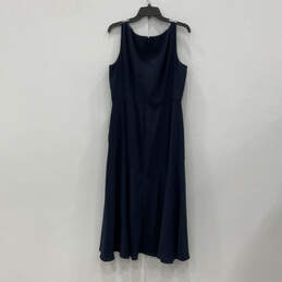 Womens Blue Sleeveless Cowl Neck Back Zip Juliet Crepe Sheath Dress Size 16 alternative image
