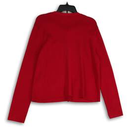 Womens Red Long Sleeve Round Neck Button Front Cardigan Sweater Size Large alternative image