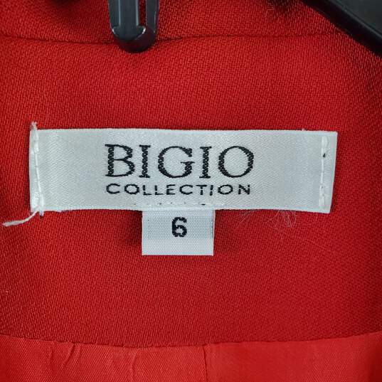 Bigio Collection Women Red Blazer Sz 6 image number 3