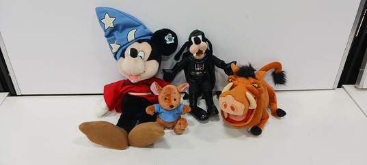 Bundle of 4 Assorted Disney Stuffed Animal Plush Toys image number 1