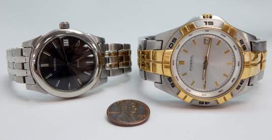 Fossil Blue AM-3998 & Steel FS-2642 Men's Watches 242.6g image number 3
