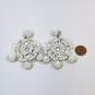 Designer J.Crew Gold-Tone White Bead Round Shape Fashionable Drop Earrings image number 4