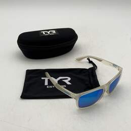 TYR Mens White Clear And Blue Polarized Sunglasses With Black Dust Bag And Case alternative image