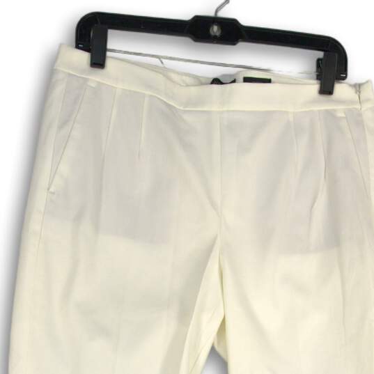 J. Crew Womens White Pleated Slash Pocket Side Zip Dress Pants Size 12 image number 3