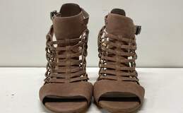 Vince Camuto Evel Brown Leather Cage Sandal Pump Heels Shoes Size 9 M alternative image