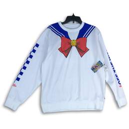 NWT Vans Womens Multicolor X Sailor Moon Crew Neck Long Sleeve Sweatshirt Size L