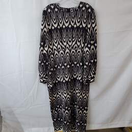 Zara Cut Out Sides Printed Pattern Maxi Dress Size XXL