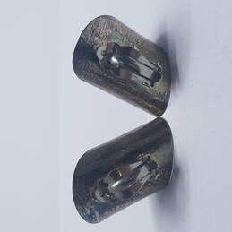 Sterling Silver Modernist Abstract Clip-On Earrings 19.5g alternative image